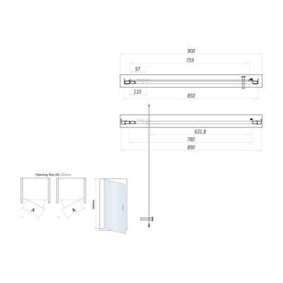 UK Home Living Avalon New range offer price Brushed Brass 6mm 900mm Pivot Door (1900mm)
