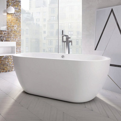 UK Home Living Avalon NEW RANGE OFFER PRICE Skell gloss white freestanding bath 1655x745mm including chrome waste and overflow Price Comparisons | Compare The Build