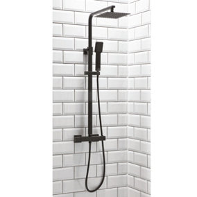 UK Home Living Avalon NEW RANGE OFFER PRICE Square Black Shower PLUS Adjustable height