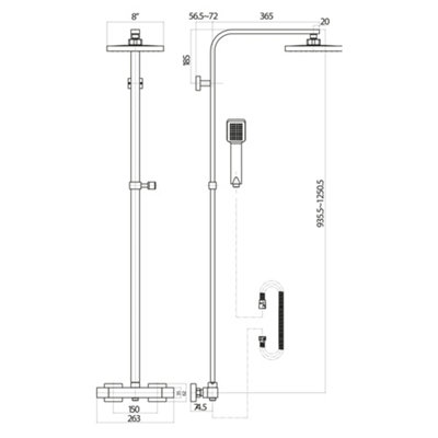 UK Home Living Avalon NEW RANGE OFFER PRICE Square Rigid Riser Shower in Brushed Brass