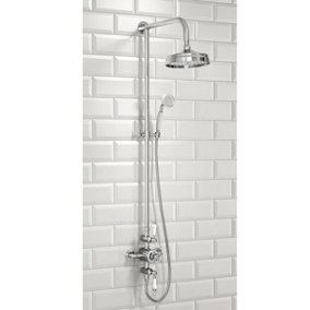UK Home Living Avalon NEW RANGE OFFER PRICE Traditional Thermostatic Exposed Valve with Fixed Head and Handset chrome