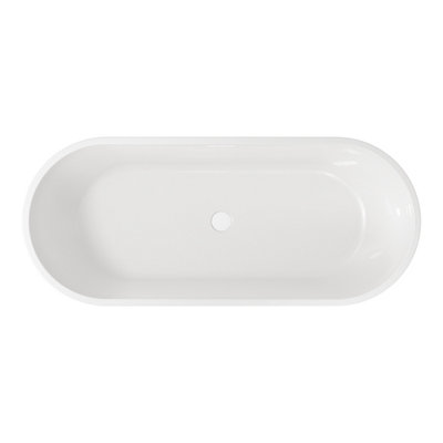 UK Home Living Avalon NEW RANGE OFFER PRICE Ure gloss white freestanding bath 1650x700mm including white waste and overflow