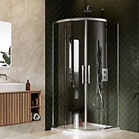 UK Home Living Avalon Next Level 8mm Double Door Quadrant Shower Enclosure 800x800mm inc tray and waste