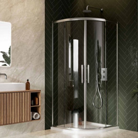 UK Home Living Avalon Next Level 8mm Double Door Quadrant Shower Enclosure 900x900mm inc tray and waste