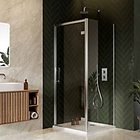 UK Home Living Avalon Next Level 8mm HInged Door 760mm with 760mm side panel
