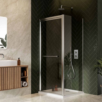 UK Home Living Avalon Next Level 8mm Infold Door 800mm with 700mm side panel Price Comparisons | Compare The Build