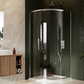 UK Home Living Avalon Next Level 8mm Single Door Quadrant Shower Enclosure 800x800mm inc. tray and waste