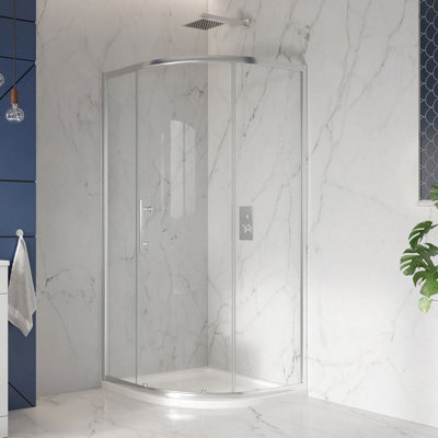 UK Home Living Avalon Next Level 8mm Single Door Quadrant Shower Enclosure 800x800mm inc. tray and waste