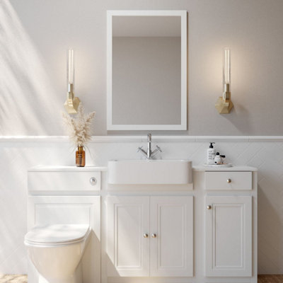 UK Home Living Avalon OFFER PRICE 500mm Classica WC Unit Chalk White with dual flush concealed cistern