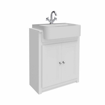 UK Home Living Avalon OFFER PRICE 660mm Classica Vanity Unit Chalk White with basin