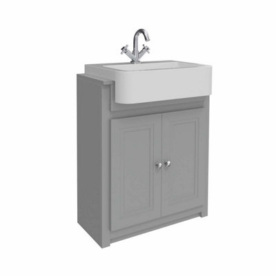 UK Home Living Avalon OFFER PRICE 660mm Classica Vanity Unit Stone Grey Grey with basin