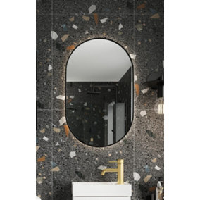 UK Home Living Avalon - PRICE REDUCED -Tablet Mirror Black Frame 500x800