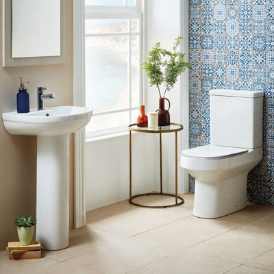 UK Home Living Avalon Spa 500mm basin and full pedestal Price Comparisons | Compare The Build