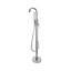 UK Home Living Avalon Ure gloss white freestanding bath 1650x700mm with chrome freestanding bath/shower mixer and matching waste