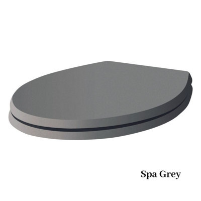 UK Homeliving Avalon Classic Back to the Wall Toilet Pan and Spa Grey Soft Close Seat
