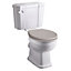 UK Homeliving Avalon Classic Comfort Height Close coupled Toilet Pan, Cistern, Cistern Kit and Dovetail Grey Soft Close Seat