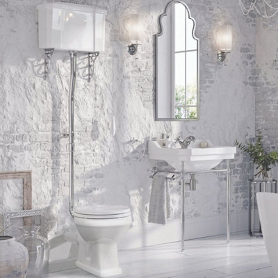 UK Homeliving Avalon Classic High Level Toilet Pan, Cistern, Cistern Kit and Dovetail Grey Soft Close Seat Price Comparisons | Compare The Build
