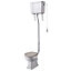 UK Homeliving Avalon Classic High Level Toilet Pan, Cistern, Cistern Kit and Dovetail Grey Soft Close Seat