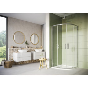 UK Homeliving Avalon New Luxury range 8mm 2 Door Quadrant 800x800mm including tray and waste