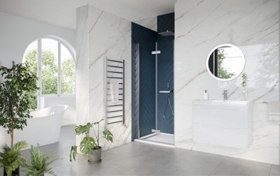 UK Homeliving Avalon New Luxury range offer price 8mm Frameless Hinged Bifold Door 900mm