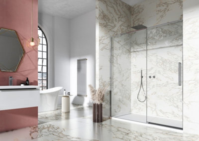 UK Homeliving Avalon New Luxury range offer price 8mm Slim Frame Sliding Door left hand 1700mm