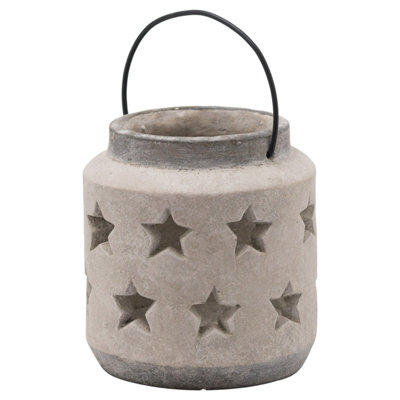 UK Homeliving Bloomville Stone Star Lantern