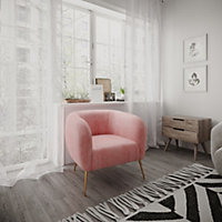 UK HomeLiving Borchester Armchair Dusty Pink