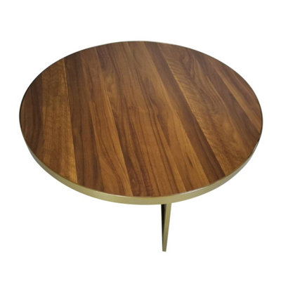 UK HomeLiving Edinburgh Coffee Table - Gold and Walnut