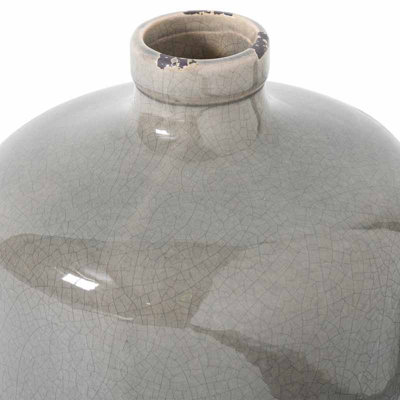 UK Homeliving Garda Grey Glazed Eve Vase