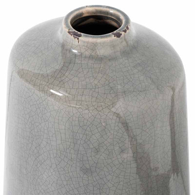 UK Homeliving Garda Grey Glazed Liv Vase