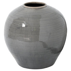UK Homeliving Garda Grey Glazed Regola Vase