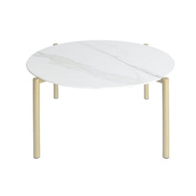 UK HomeLiving Kosei Coffee Table - White and Gold