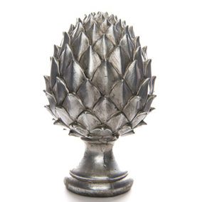 UK Homeliving Large Silver Pinecone Finial