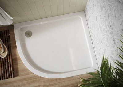 UK Homeliving Shires Offset Quadrant Stone Resin 1000x800mm Offset Quad LH 30mm Shower Tray WhiteWITH 90mm FAST FLOW CHROME WASTE Price Comparisons | Compare The Build