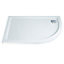 UK Homeliving Shires Offset Quadrant Stone Resin 1000x800mm Offset Quad RH 30mm Shower Tray WhiteWITH 90mm FAST FLOW CHROME WASTE