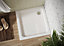 UK Homeliving Shires Square Stone Resin 900x900mm Square 30mm Shower Tray White INCLUDING 90mm FAST FLOW CHROME WASTE