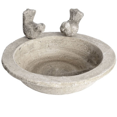 UK Homeliving Stone Effect Bird Bath Small