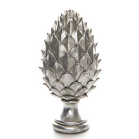 UK Homeliving Tall Silver Pinecone Finial