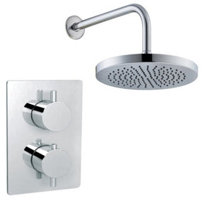 UK Homeliving Trisen Curc Chrome Concealed Thermostatic Shower Set