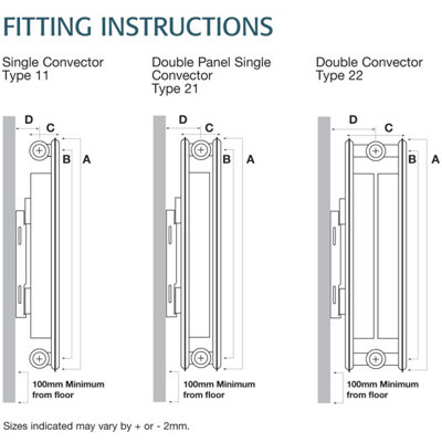 UK Homeliving Type 22 Double Panel Radiator (H)600mm X (W)400mm - 6