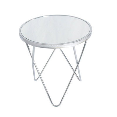UK HomeLiving Waterlily Lamp Table - Chrome