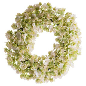 UK Homeliving White Hydrangea Wreath