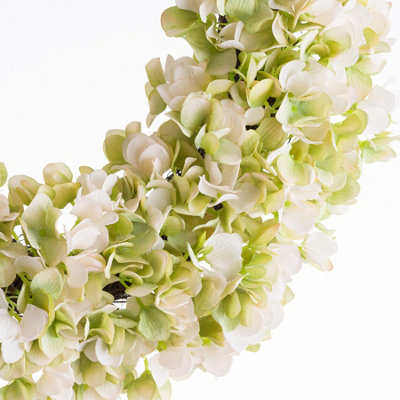 UK Homeliving White Hydrangea Wreath