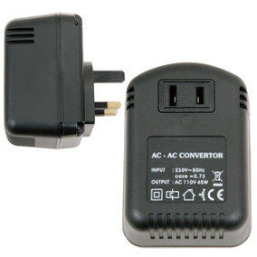 UK Plug to US Socket Voltage Step Down Converter - 230V to 110V (45W MAX CURRENT) - Mains Adapter