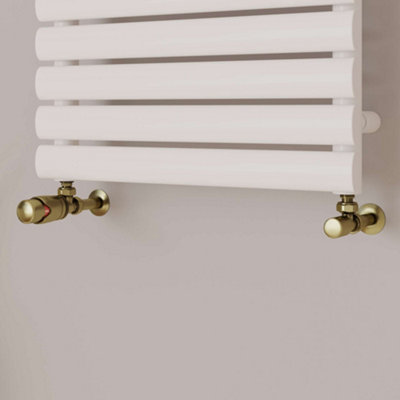 UK Radiators 1/2BSP 10mm Angled Antique Brass Modern Thermostatic ...