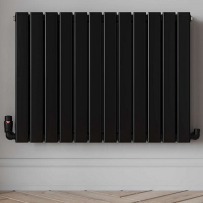 UK Radiators 1/2BSP 10mm Corner Black Modern Thermostatic Radiator ...