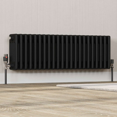 UK Radiators 1/2BSP 15mm Angled Black Modern Thermostatic Radiator ...