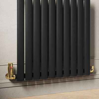 UK Radiators 1/2BSP 15mm Corner Polished Brass Modern Thermostatic ...