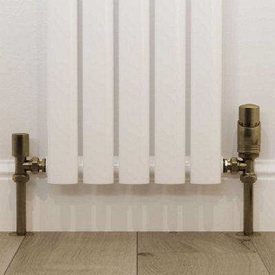 UK Radiators 1/2BSP 8mm Angled Antique Brass Modern Thermostatic ...
