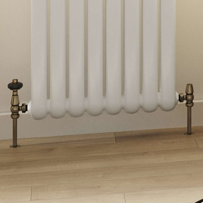 UK Radiators 1/2BSP 8mm Angled Antique Brass Traditional Thermostatic ...